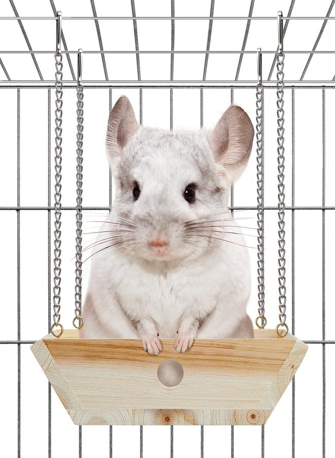 Jevnd Natural Wood Chinchilla Hammock for Cage Swing, Chinchilla Bed Hanging, Wooden Chinchilla Toys and Cage Accessories, Chinchilla House Hut Ledges And Platforms Enrichement, Indoor Chinchilla Habitat - Image 1